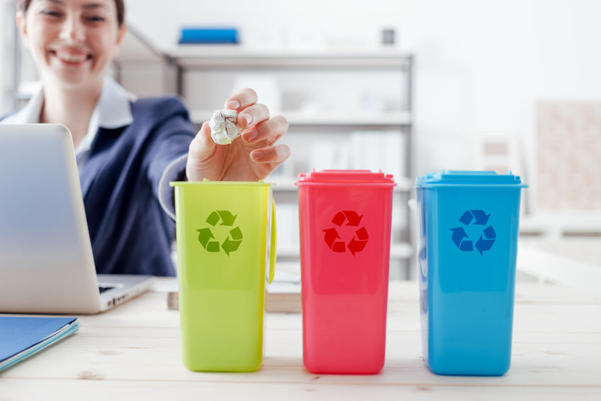 Woman Recycling